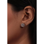 Posh Halo Diamond Earrings