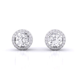 Posh Halo Diamond Earrings