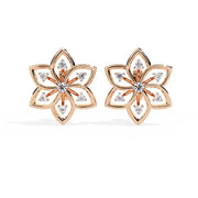 Pretty Flower Studs with Diamond Sparkle