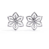 Pretty Flower Studs with Diamond Sparkle