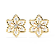 Pretty Flower Studs with Diamond Sparkle