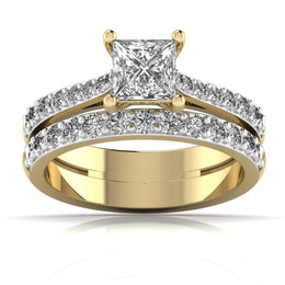 1 Carat Princess Solitaire Band Ring