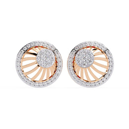 Radial Design Diamond Earrings