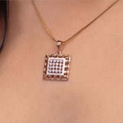 Radial Squared Diamond Pendant