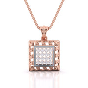 Radial Squared Diamond Pendant