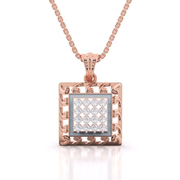 Radial Squared Diamond Pendant