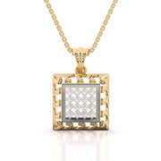 Radial Squared Diamond Pendant