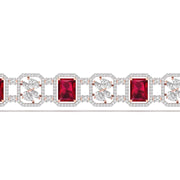 Radiant Cut Solitaire Diamonds Chain Bracelet