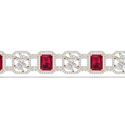 Radiant Cut Solitaire Diamonds Chain Bracelet