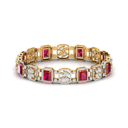 Radiant Cut Solitaire Diamonds Chain Bracelet