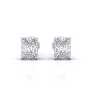 1 Carat Each Radiant Solitaire Earrings