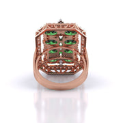 Green Edge Cocktail Diamond Ring