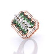 Green Edge Cocktail Diamond Ring