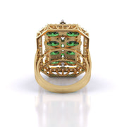 Green Edge Cocktail Diamond Ring