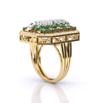 Green Edge Cocktail Diamond Ring
