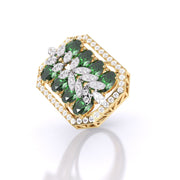 Green Edge Cocktail Diamond Ring