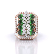 Green Edge Cocktail Diamond Ring