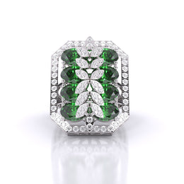 Green Edge Cocktail Diamond Ring