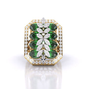 Green Edge Cocktail Diamond Ring