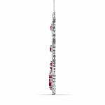 Red Gemstone and Diamond Necklace