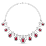 Red Gemstone and Diamond Necklace