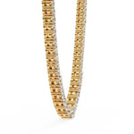 Round and Square Empty Setting Tennis Necklace