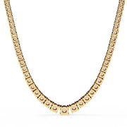 Round and Square Empty Setting Tennis Necklace