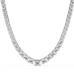 Round and Square Empty Setting Tennis Necklace