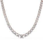 Round and Square Empty Setting Tennis Necklace