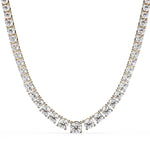 Round and Square Empty Setting Tennis Necklace