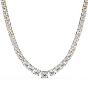 Round and Square Empty Setting Tennis Necklace