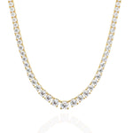 Round and Square Empty Setting Tennis Necklace