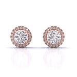 Round Brilliant Cut Diamond Halo Earrings