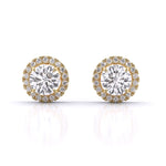 Round Brilliant Cut Diamond Halo Earrings