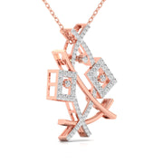 Round Cut Diamond Crossover Pendant
