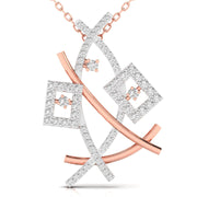 Round Cut Diamond Crossover Pendant