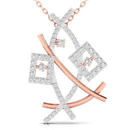 Round Cut Diamond Crossover Pendant