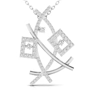 Round Cut Diamond Crossover Pendant