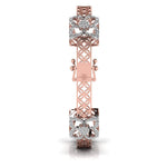 Round Cut Diamond Flower Bangle