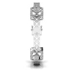 Round Cut Diamond Flower Bangle