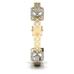 Round Cut Diamond Flower Bangle