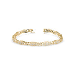 Round Cut Diamond Studded Gold Bracelet