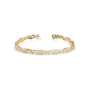 Round Cut Diamond Studded Gold Bracelet