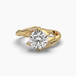 Round Cut Diamond Twisted Ring