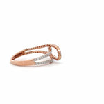 Round Cut Diamonds Crossover Rose Gold Ring