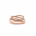 Round Cut Diamonds Crossover Rose Gold Ring