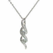 Round Cut Lab Grown Diamond Swirl Pendant