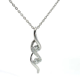 Round Cut Lab Grown Diamond Swirl Pendant