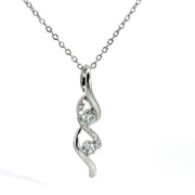 Round Cut Lab Grown Diamond Swirl Pendant