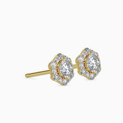 Round Diamonds Halo Studs Earring